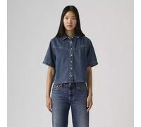 Camicetta a maniche corte in denim Blu XS Tinta unita