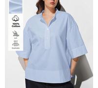 Camicetta ampia da donna in tessuto charmeuse, confortevole e delicata sulla pelle, collo rotondo, maniche a pipistrello corte, stile moderno e urbano, adatta per l'ufficio e il tempo libero, design e