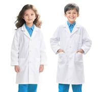 Camicetta bianca per bambini, camicetta chimica per bambini, da laboratorio a maniche lunghe mediche, cotone, chimica da lavoro, medica, maniche scienze, per studenti Halloween Cosplay