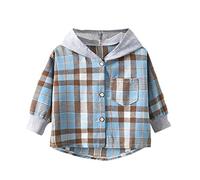 Camicetta con Cappuccio Invernale a Maniche Lunghe da Bambino per Bambini Capispalla per Vestiti da Bambino Plaid Caldo Felpa 2 Anni Maschio