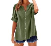 Camicetta con colletto in pizzo, da donna, a maniche lunghe, colore solido, Ag., 5XL