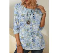 Camicetta da donna a maniche corte con stampa floreale, design casual, per primavera ed estate, da indossare tutti i giorni