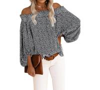 Camicetta da Donna a Maniche Lunghe con Spalle Scoperte Maglietta T-Shirt con Spalle Scoperte Pullover Camicetta Casual Tunica Top Camicette Top Sexy Chiffon Manica a Lanterna Maglietta