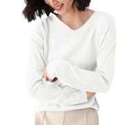 Camicetta da donna a maniche lunghe in tinta unita top da donna con scollo a V maglione a maniche lunghe in tinta unita con una camicia di base primavera autunno maglione allentato top vestiti per la