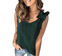 Camicetta da donna casual con scollo a V in chiffon camicetta senza maniche da donna estate casual canotta da donna canotte casual allentate camicie senza maniche camicetta gilet in chiffon jacquard