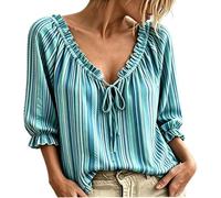 Camicetta da donna chic ed elegante a pois camicia manica a 3/4 scollo a V