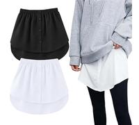 Camicetta da donna Estensione Gonna 2 pezzi Falso Blusenrock Shirt Extender Damen Blusenrock Top Mini Skirt Shirt Extenders Casual Orlo, b, XL