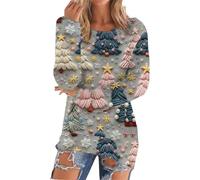 Camicetta da donna in caldo pile per interni ed esterni, per allenamento, termica, regalo di Natale, Grigio, XL