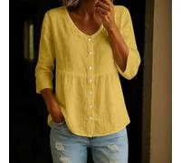 Camicetta da donna in tinta unita alla moda, casual, con scollo a V, maniche corte, per vacanze estive, spiaggia, ciclismo, yoga, vestibilità regolare, elasticizzata, taglie dalla S alla Xxxxxl (XXXXL