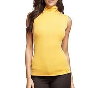 Camicetta da donna senza maniche con vestibilità fissa, elegante top per una maglietta basic sottile e versatile per l'uso quotidiano, vestibilità comoda, senza maniche, top alla moda per il lavoro e