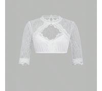 Camicetta dirndl da donna con maniche lunghe in pizzo bianca, top corto elegante, costumi tradizionali Oktoberfest L,M,S,XL,XXLPianteTessuto in maglia
