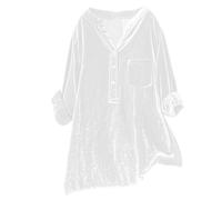 Camicetta Donna Velluto Sexy Pullover in Scollo a V Inverno Elegante con Tasche Curvy Camicia Casual Maniche Lunghe Morbido Camicie Aderente Moda Camicette Cerimonia Capodanno e Carnevale