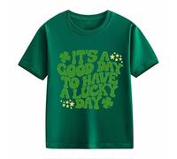 Camicetta in pizzo casual, a maniche corte St. Day Middle and Large Children's Retro Personality 2D Printing Children's Loose Short Sleeved Baby Boy Camicia, Ag., 4-5 Jahre