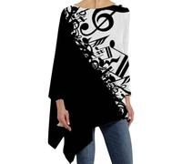 Camicetta lunga da donna, stampa floreale pullover girocollo a maniche lunghe top a tunica eleganti abiti a tunica per uscire top bianco camicia oversize boho streetwear plus size basic manica lunga