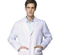 Camicetta medica da uomo,Camicetta da laboratorio bianca chimica a manica lunga unisex cappotti uniformi abbigliamento da lavoro per ospedale industriale laboratorio scientifico infermieristico