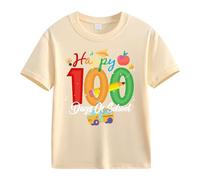 Camicetta nera in pizzo per ragazze e ragazzi casual, a maniche corte, 100 giorni di scuola, opening 100 Days Anniversary Personality Loose Short Sleeved Donna Top 48, beige., 4-5 Jahre