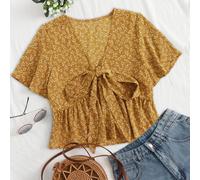 Camicetta peplo margherita con nodo L,M,S,XLFiorelliniTessuto