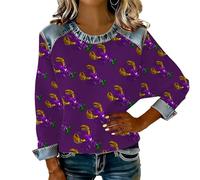 Camicetta Sottogiacca Blusa Festa Americana Caldo Paillettes Monospalla Padel Elasticizzata Trasparente Primaverile Fuxia Teschio Bucherellata nel Maestra TN Lei Supereroi È