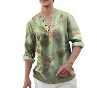 Camicette da donna alla moda con scollo rotondo, taglio classico largo, top da viaggio per la camicia con fodera da uomo, verde, XXL