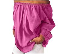 Camicette da donna con scollo a spalle scoperte da donna UK volant volant orlo a maniche lunghe camicie da donna camicie con spalle scoperte casual vestibilità ampia camicetta taglie forti per uscire