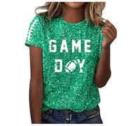 Camicette donna casual t-shirt top grafico a tema cancro al seno mese coscienza donna maglietta girocollo per uso quotidiano confortevole ed elegante, perfetta per l'estate, verde, M