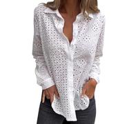 Camicette Donna Curvy Traspirante Comodo Classica Oversize Blusa Leggero Elegante Casual Estive Camicia Spiaggia Lavoro con Bottoni Top Vacanza Tinta Unita Fantasia Cotone Maglia Tees Vintage