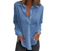Camicette Donna Curvy Traspirante Comodo Classica Oversize Blusa Leggero Elegante Casual Estive Camicia Spiaggia Lavoro con Bottoni Top Vacanza Tinta Unita Fantasia Cotone Maglia Tees Vintage
