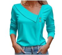 Camicette E Camicette Donna Di Grandi Dimensioni - Top Vestito Donna Chic Camicia con Pulsante Camicetta 2025 Nuova Camicetta Manica Lunga Top Casual Tinta unita Loungewear Business Camicia, Verde