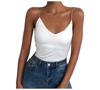 Camicette e Top, Donna Moda Sexy Senza Maniche Gilet Scollo a V Solid Top Tee Vest Camicetta Top Camicetta Camicetta per Donna Elegante (Bianco M)