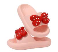 Camicette e top per ragazze verdi vestite comode pantofole estive per ragazze scarpe per interni ed esterni con stampa fiocco, per ragazza rosa dita separate pantofole, Rosa, 33.5 EU