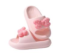 Camicette e top per ragazze verdi vestite comode pantofole estive per ragazze scarpe per interni ed esterni con stampa fiocco, per ragazza rosa dita separate pantofole, Rosa chiaro, 35 EU