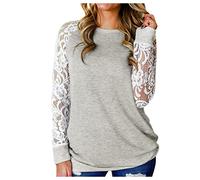 Camicette grafiche a maniche lunghe Top Moda per le donne Pizzo Autunno 2024 T-shirt casual Anime Tunica alla moda 2024 T-shirt da donna Top Camicette Carino Elegante Vestibilità ampia Famiglia Y2K,