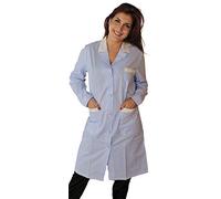 Camici da Lavoro Donna Manica Lunga Imprese di Pulizia Operaia Domestica Cameriera AI Piani Colf (Rigato Blu, S)