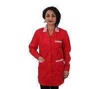 Camici da Lavoro MAESTRA Asilo Casacca da Lavoro Donna Colf Laboratorio Manica Lunga Made in Italy (Rosso, L)