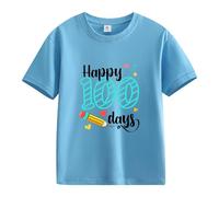 Camicia 152 Spring and Autumn New Fashionable Cute Print Comfortable Version of The Girls Printed T Shirt M T Shirt, Azzurro, 3-4 Jahre