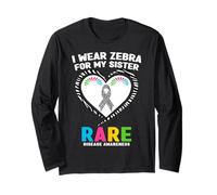 Camicia 2026 per la Giornata delle Malattie Rare - Indosso Zebra per mia Sorella Maglia a Manica