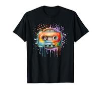 Camicia a Cassetta con Grafica Musicale Nostalgic Mixtape Maglietta