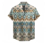 Camicia a Maniche Corte Casual Semplice griglia dell'Estate degli Uomini Comodo Pulsante alla Moda su Camicia Stampata Top