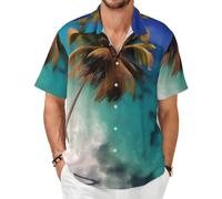 Camicia a maniche corte delle Isole dei Caraibi - Top estivo casual con bottoni, Nero, 7X-Large-8X-Large
