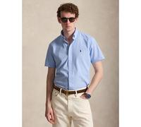 Camicia a maniche corte in popeline slim fit Blu XL Tinta unita
