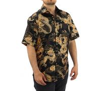 Camicia A Maniche Corte Regular Fit Loud Originals Animali Drago Cinese Nera