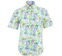 Camicia A Maniche Corte Regular Fit Loud Originals Uccelli Animali Floreale Uomo