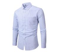 Camicia a maniche lunghe a quadri da uomo, camicia tradizionale da uomo con colletto alla coreana Oktoberfest, in cotone, con abbottonatura, camicia tradizionale a maniche lunghe, camicia classica