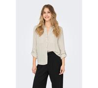 Camicia a maniche lunghe Beige S Tinta unita