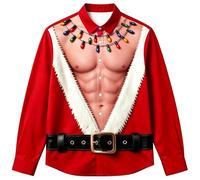 Camicia a maniche lunghe con bottoni a tema, ideale per feste e vacanze. Co | Felpa In Pile Uomo Con Zip Basic Figlio Canottiera Odio Dello Celibato Il Smanicato Casa Molto Griffati