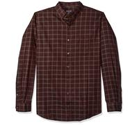 Camicia a maniche lunghe con bottoni Van Heusen da uomo, alta e antipiega, colore rosso Pinot Noir, taglia 4XL