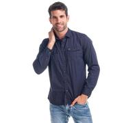 Camicia a maniche lunghe con tasche, blu, M