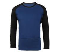 Camicia a maniche lunghe da uomo, camicetta da uomo, alla moda, casual, a digiuno, a maniche lunghe, Blu marino, S