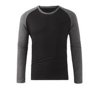 Camicia a maniche lunghe da uomo, camicetta da uomo, alla moda, casual, a digiuno, a maniche lunghe, Nero , XL