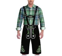 Camicia a Maniche Lunghe da Uomo, Casual, Comoda, alla Moda, per Il Commercio Estero, con Stampa a Quadri, Tinta Unita ed Europea (Dark Green, XXXL)